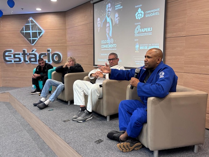 Nome importante na história do Jiu-Jitsu, Fernando Tererê trouxe suas experiências durante o Ciclo do Conhecimento (Foto: Marcos Castro)