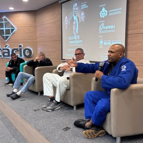 Nome importante na história do Jiu-Jitsu, Fernando Tererê trouxe suas experiências durante o Ciclo do Conhecimento (Foto: Marcos Castro)